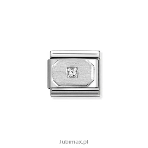 Nomination Link Silver 925 330311-17 Prostokąt z cyrkonią