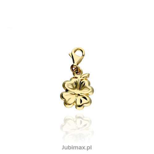 Zawieszka złota pr.585 charms wiszący koniczyna