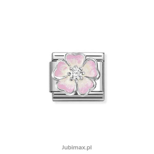 Nomination Link Silver 925 330321-17 Różowy kwiat