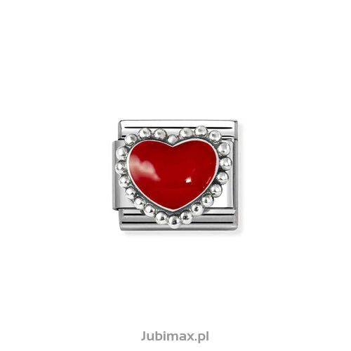 Nomination Link Silver 925 330204-39 Czerwone serce