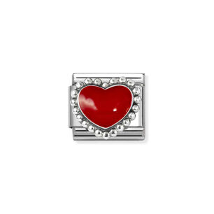 Nomination Link Silver 925 330204-39 Czerwone serce