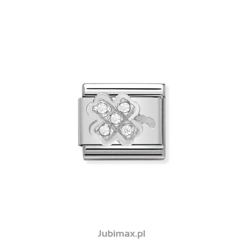 Nomination Link Silver 925 330304-07 Koniczyna cyrkonie