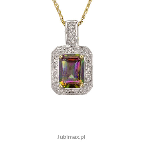 Zawieszka z topazem mystic 1,65 ct i brylantami