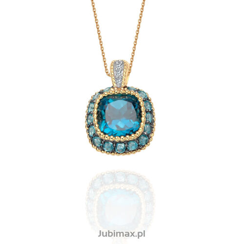 Zawieszka z london blue topazem 1,70ct i topazami