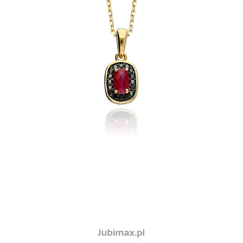 Zawieszka z rubinem 0,40ct i brylantami