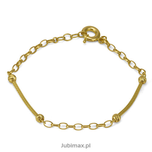 Bransoletka złota pr.585 z łańcuchem 19cm