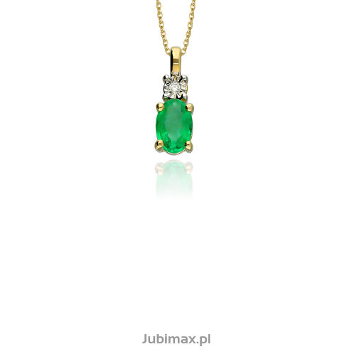 Zawieszka ze szmaragdem 0,52ct i brylantem