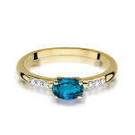 Pierścionek z london blue topazem W077 0,50ct r14