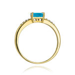 Pierścionek z london blue topazem W077 0,50ct r14