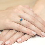 Pierścionek z london blue topazem W077 0,50ct r14 - 4