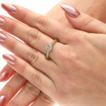 Pierścionek z brylantami 0,13ct żółte złoto r16 - 3