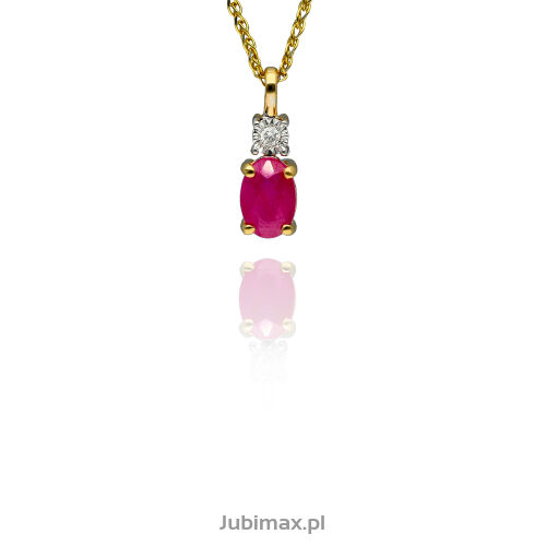 Zawieszka z rubinem AP127 0,60ct i brylantami