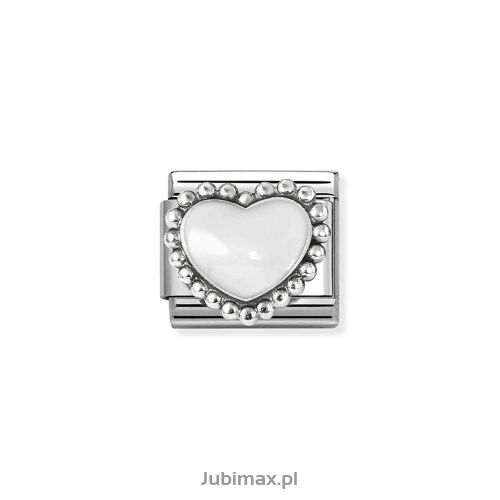 Nomination Link Silver 925 330204-36 Białe serce