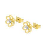 Kolczyki złote pr.333 z cyrkoniami kwiatki