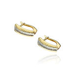 Kolczyki złote pr.375 młotkowane z białym złotem