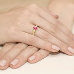 Pierścionek z rubinem W264 0,60ct żółte złoto r17 - 4
