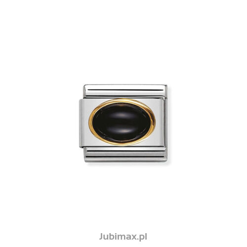 Nomination Link Gold 18K 030502-02 Agat czarny
