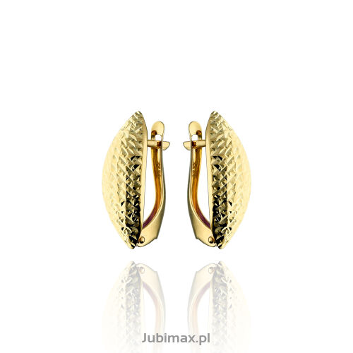 Kolczyki złote pr.375 łezki młotkowane