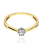 Pierścionek z brylantem 0,05ct żółte złoto r14