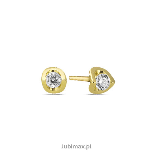 Kolczyki z brylantami CE2038 0,10ct żółte złoto