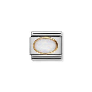 Nomination Link Gold 18K 030502-07 Opal biały