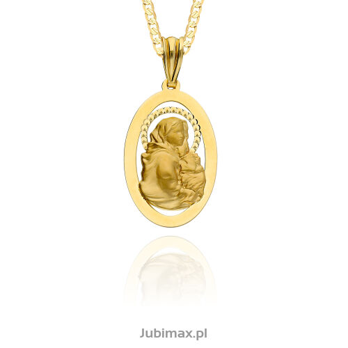 Medalik złoty pr.585 Matka Boska