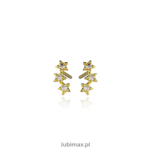 Kolczyki złote pr.333 z cyrkoniami gwiazdy