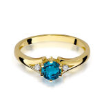 Pierścionek z london blue topazem W076 0,50ct r12
