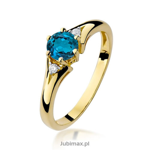 Pierścionek z london blue topazem W076 0,50ct r12