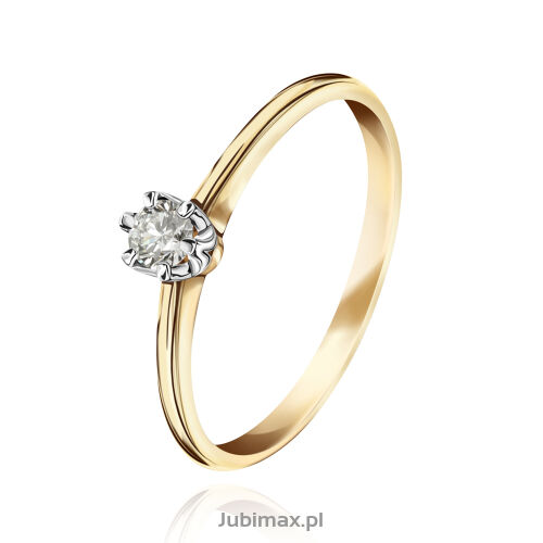 Pierścionek z brylantem 0,08ct r12