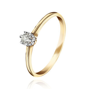 Pierścionek z brylantem 0,08ct r12