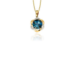 Zawieszka z london blue topaz 2,30ct i brylanty