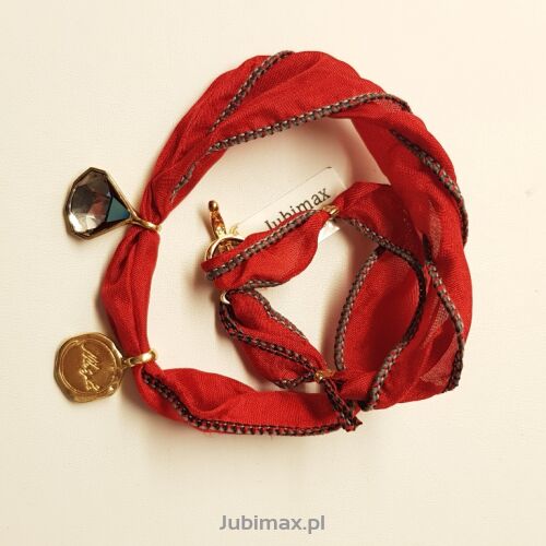 Bransoletka srebrna Motyle MJG3064 czerwona