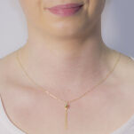 Naszyjnik złoty pr.585 kulka z chwostem 45cm