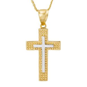 Krzyżyk złoty pr.585 bikolor