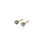 Kolczyki z brylantami 0,12ct żółte złoto sztyft