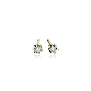 Kolczyki z brylantami 0,12ct żółte złoto sztyft