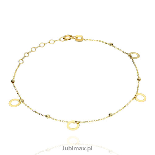 Bransoletka złota pr.585 z kółkami 19cm