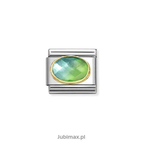 Nomination Link Gold 18K 030612-037 Kamień niebiesko-zielony
