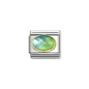 Nomination Link Gold 18K 030612-037 Kamień niebiesko-zielony