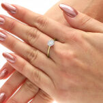 Pierścionek z brylantami 0,08ct żółte złoto r12 - 4