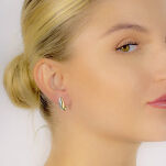 Kolczyki złote pr.375 owalne z białym złotem - 3