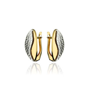 Kolczyki złote pr.375 owalne z białym złotem