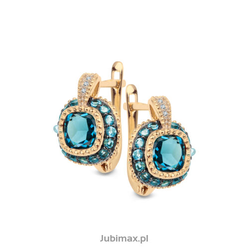 Kolczyki z topazami 2,15ct topazy błękitne 0,60ct