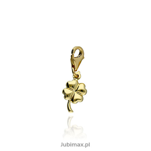 Zawieszka złota pr.585 charms wiszący koniczyna