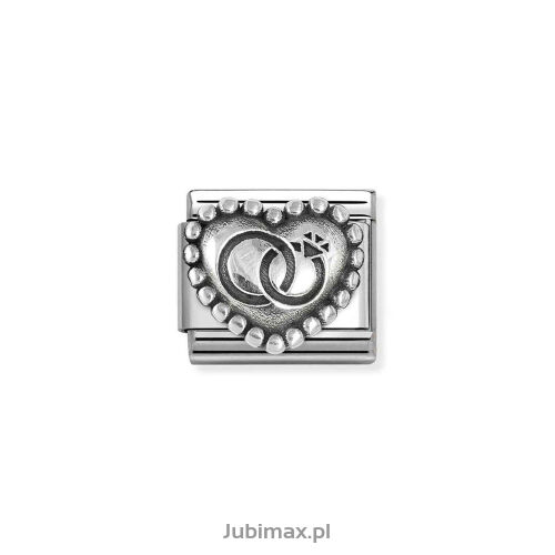 Nomination Link Silver 925 330101-90 Serce z obrączkami