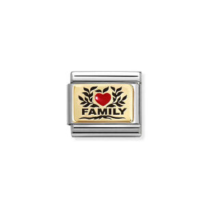 Nomination Link Gold 18K 030289-07 Rodzina czerwone serce