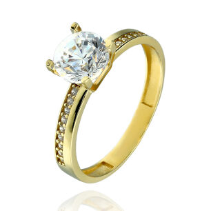 Pierścionek złoty pr.333 z cyrkoniami r18