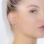 Kolczyki złote pr.585 koła z białym złotem - 3