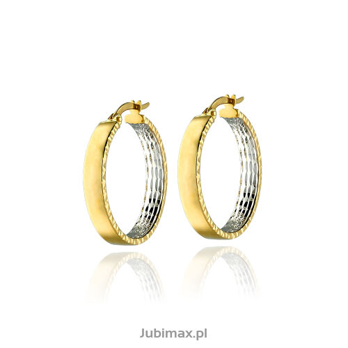 Kolczyki złote pr.585 koła z białym złotem